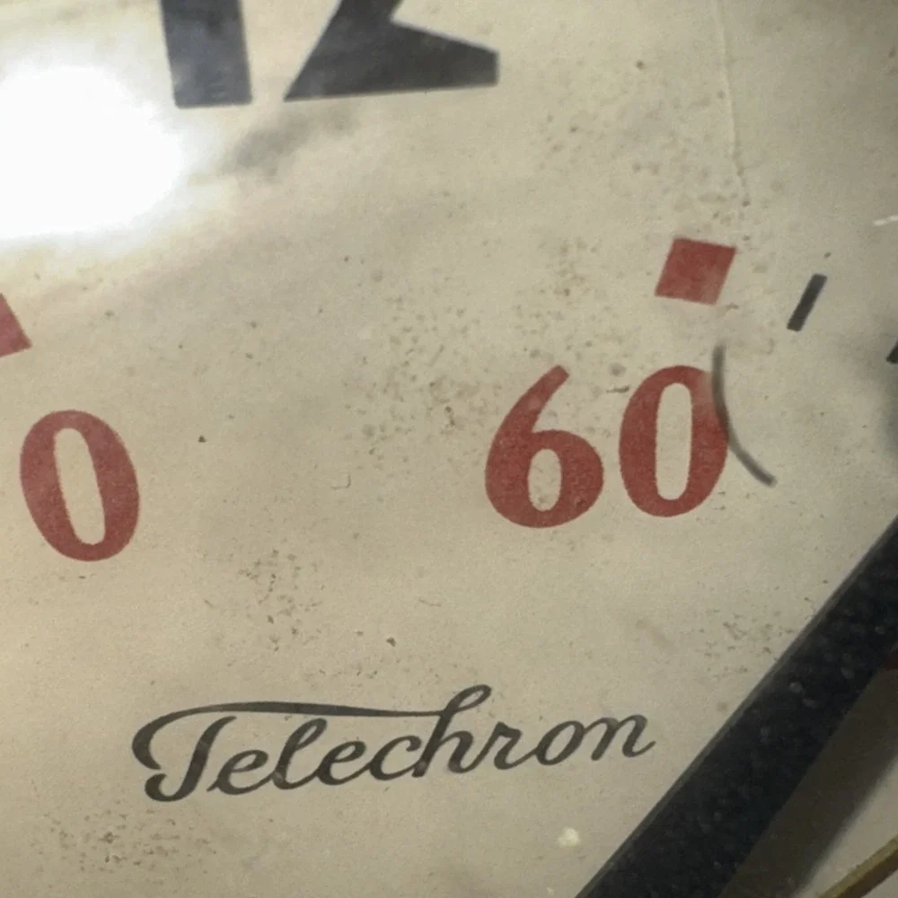 1940s Telechron Minitmaster 2H17 Art Deco Mid Century Modern Wall Kitchen Clock